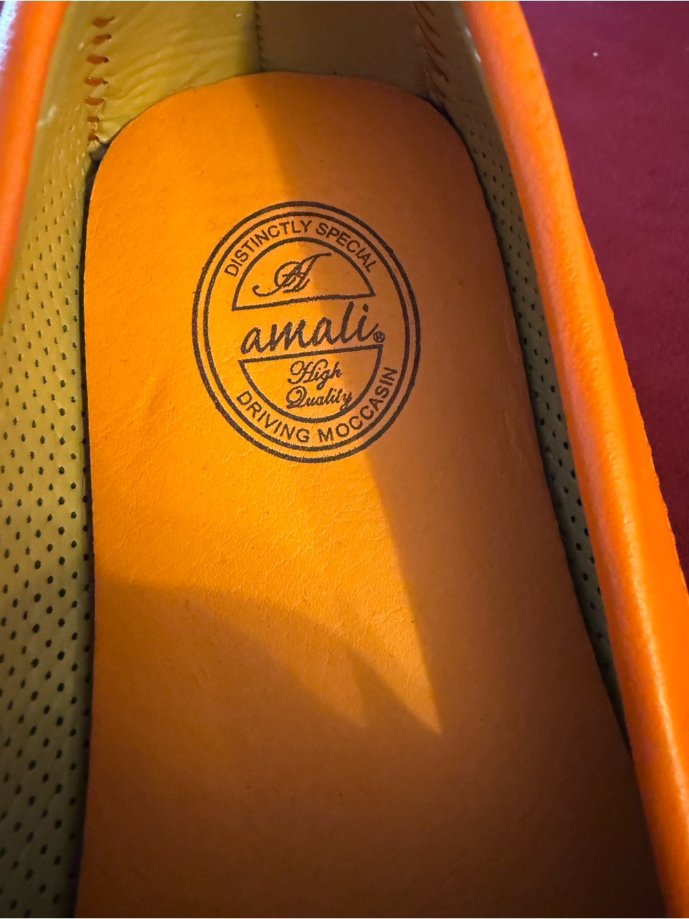 Amalfi Men's Orange Perforated Leather Bit Loafers size 10 - Picture 2 of 7